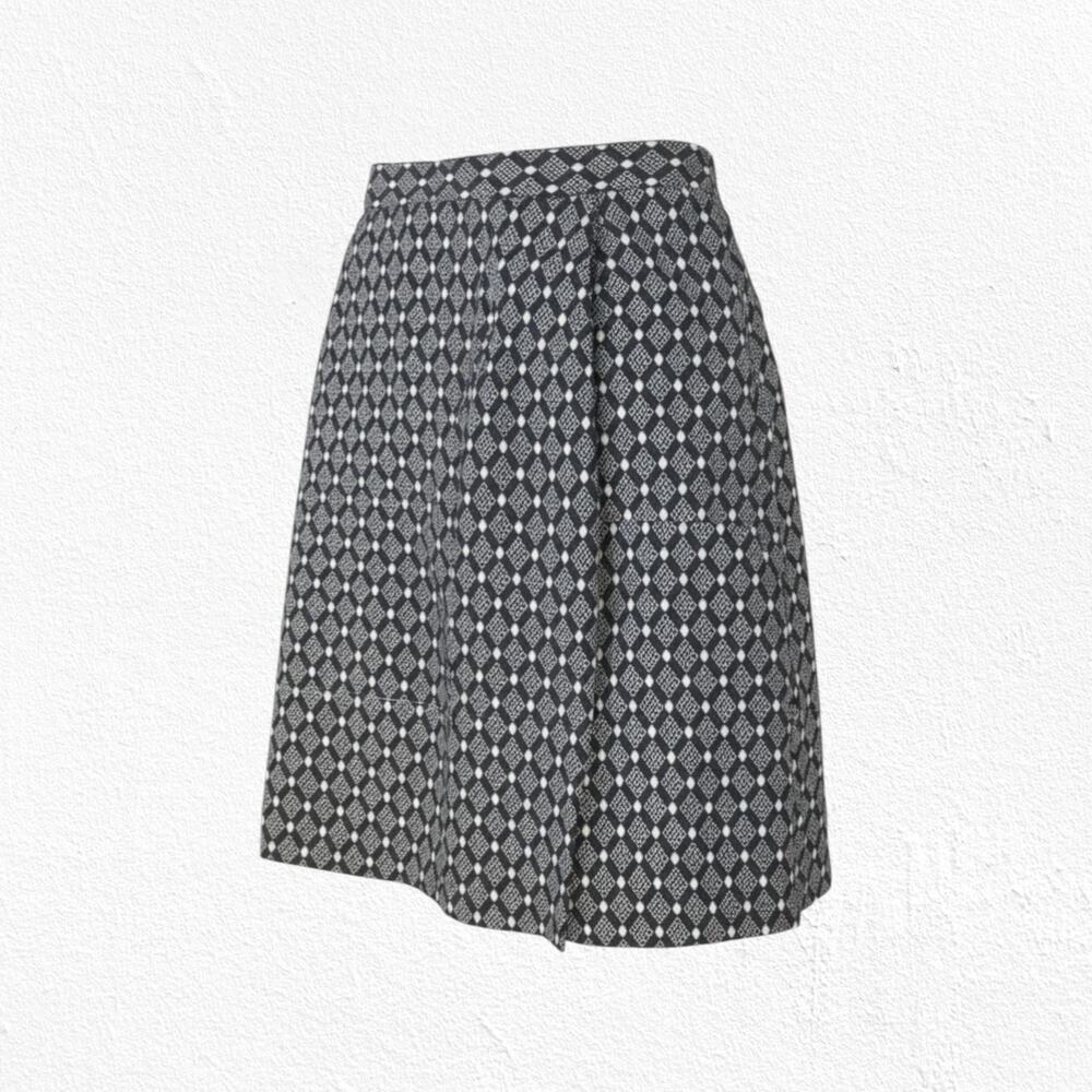 1990s LizGolf Black Beige Diamond Print Y2K High Rise Golf Skirt Skort Size 12